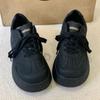 Black Heightening Platform Shoes Children's Spring New Versatile Sports Retro Thickened German Training Board Shoes