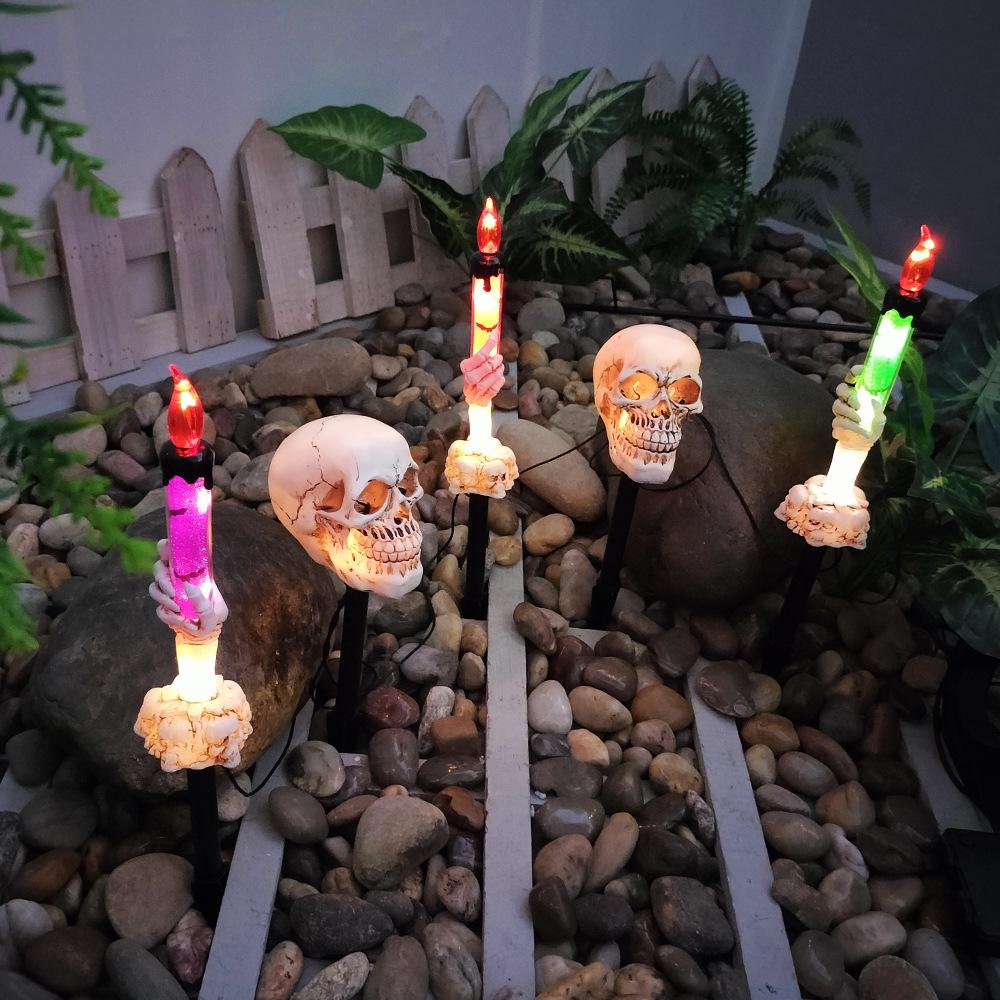 Haunted Festival Skull Solar Candle Light for Garden