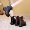Heightened Thick-soled and Lightweight Martin Boots for Women's 2025 Autumn and Winter New Models, Velvet To Keep Warm, Foreign-style Small People 