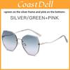 Gafas de sol sin montura poligonales de moda para mujer con protección UV400 para viajes y fiestas