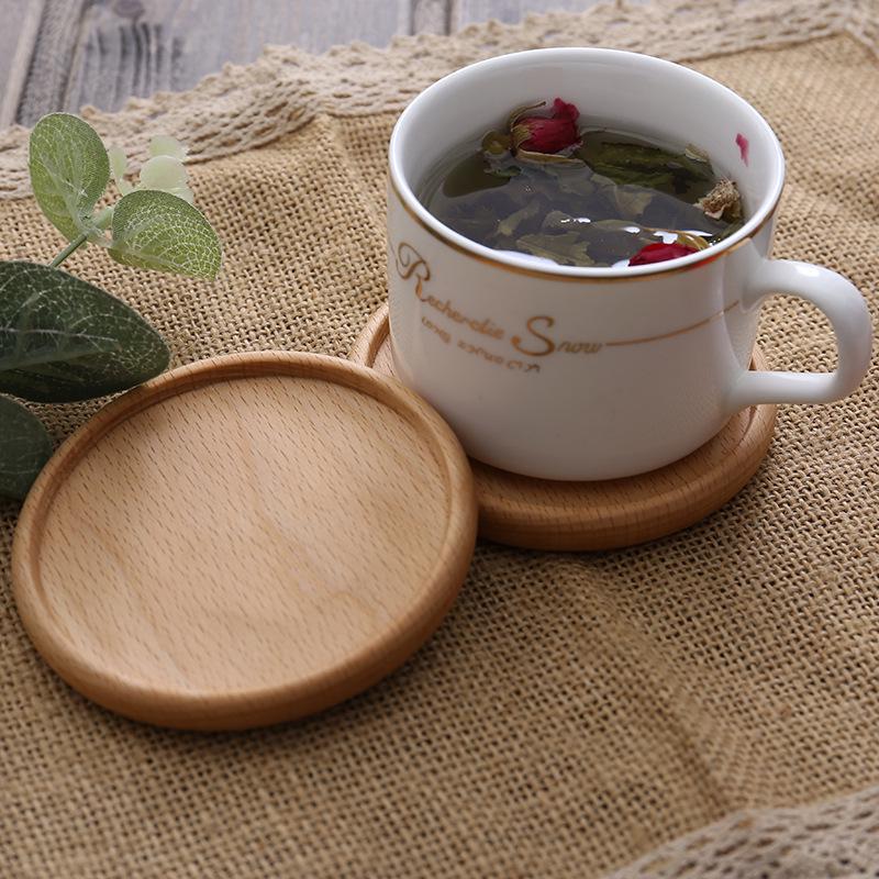 Japanese Tea Ceremony Wooden Coasters - Beech & Walnut Insulation Mats
