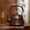 Chinese Retro Copper Teapot, Handmade Pure Copper Kettle for Boiling Water, Tea Art Teapot, Large Capacity Copper Pot, 1L