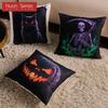 1PC Nuan Series Halloween Pillowcase Black Cat Ghost Pumpkin Series Printed Cushion Cover for Sofa Living Room Bedroom Home Decor Party Decorations