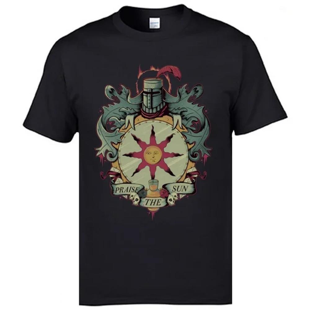 New Arrival Unisex Tops Tees Dark Souls Normal T Shirts Cotton Fabric Short Sleeve Camisa T Shirt Round Neck Vintage