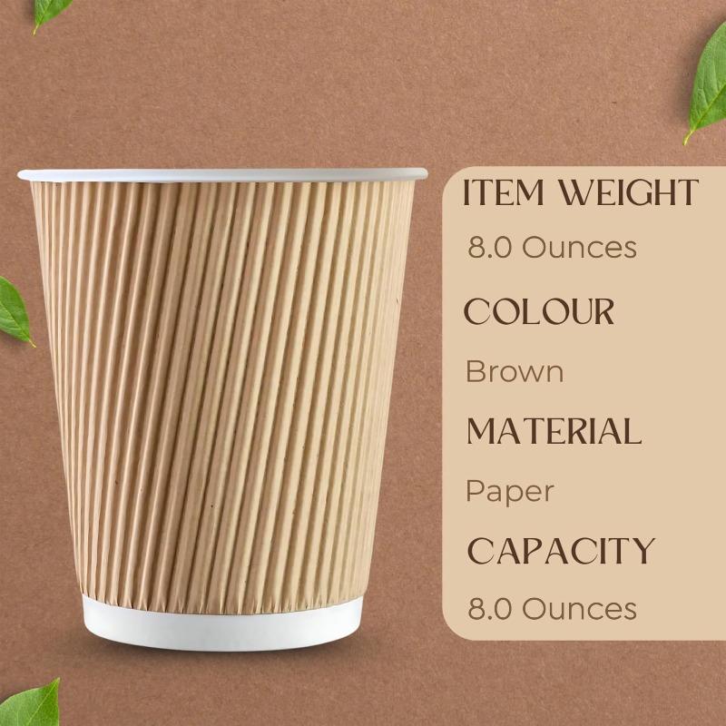 Disposable Coffee Cup Paper Cup, Suitable for Tea and Beverage Disposable Leak Proof Paper Cup, Suitable for Gatherings, Offices, and Home Use