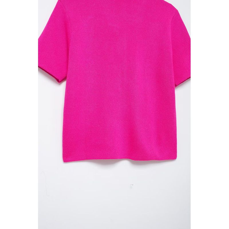 Kaslead New Arrival Women's Clothing Fashion Style Fashion Casual Minimalist Short Sleeve Knitting Outwear 6427031