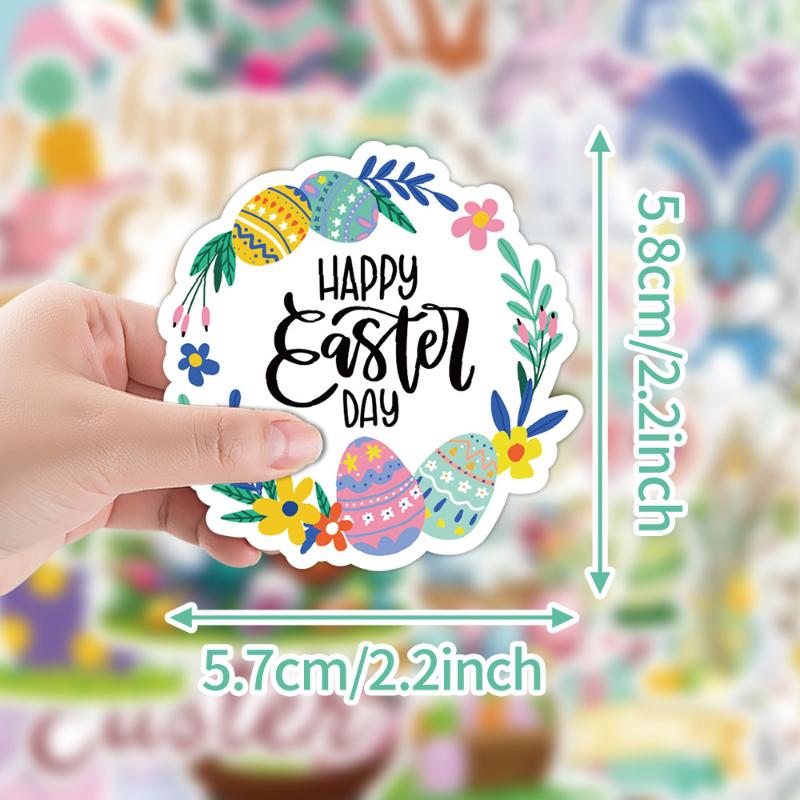 50 Stück/Set Oster Graffiti Aufkleber Niedliche Kaninchen Osterei Cartoon Festival Aufkleber DIY Gepäck Telefon Gitarre Klassisches Kinderspielzeug