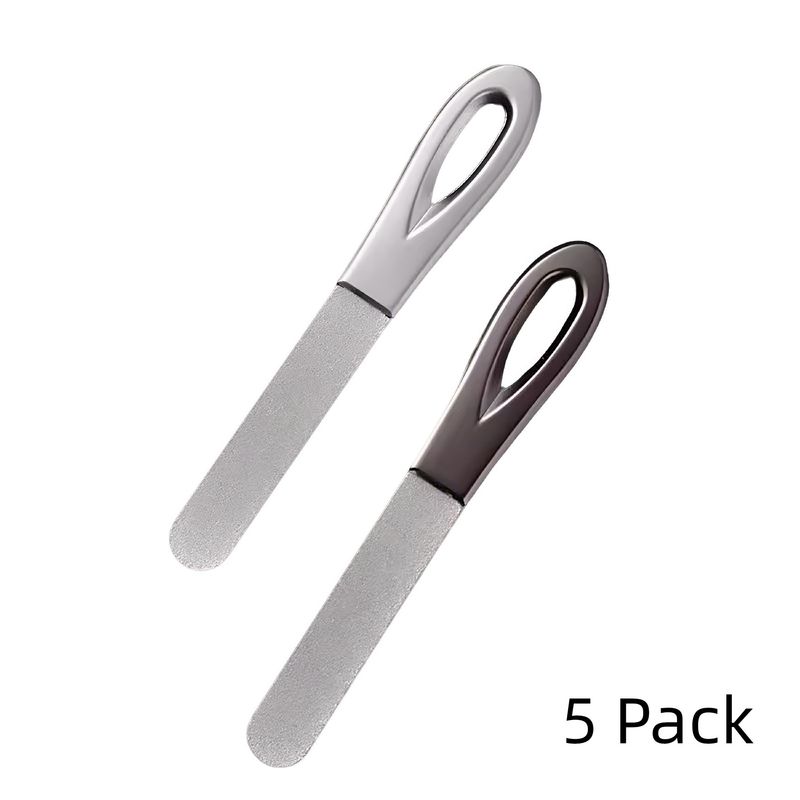 Nail File Stainless Steel Double-Sided Nail Polisher and Shaping Tool Exquisite Nail File Strip Double-Sided Nail Polisher [Pack of 5]