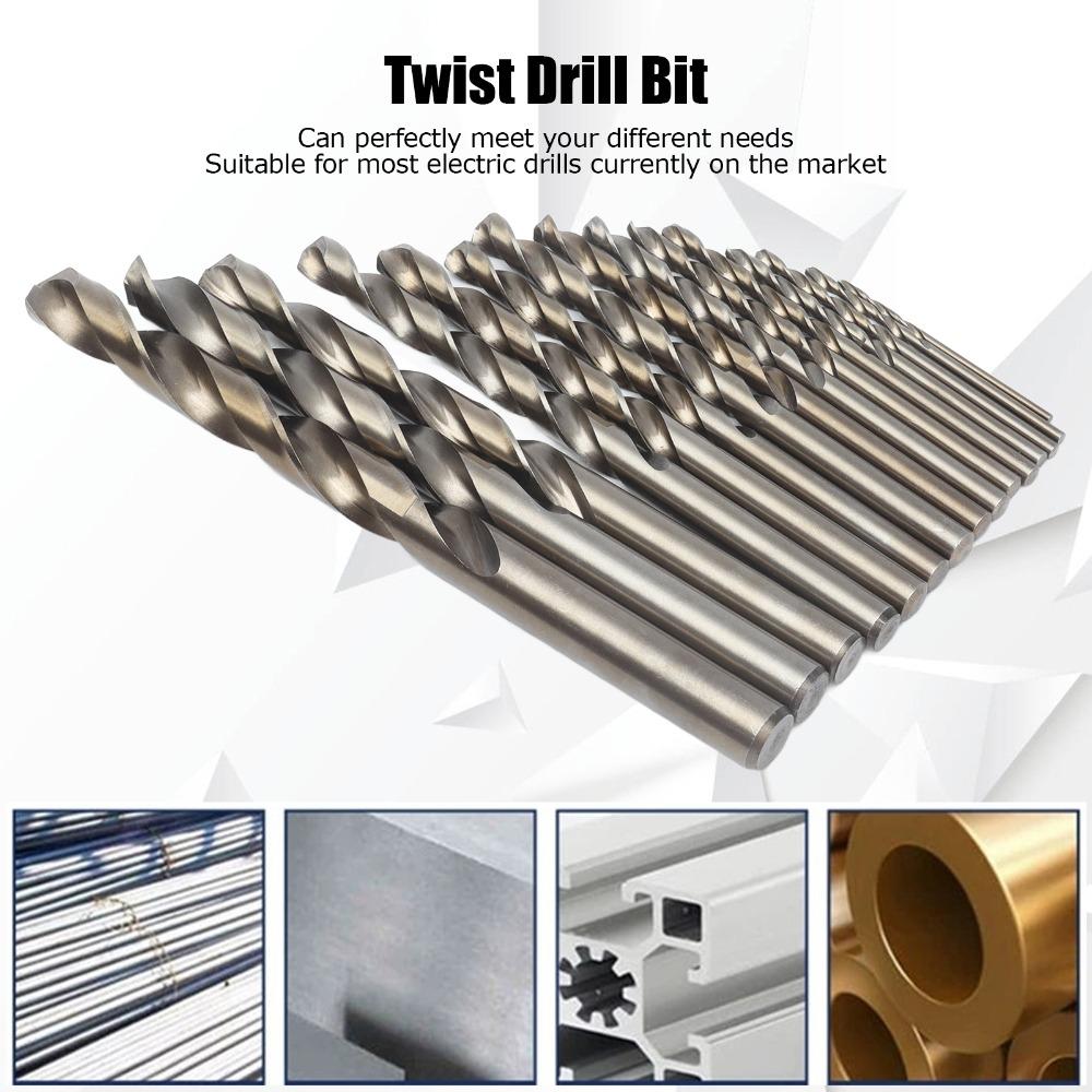 15Pcs 1.5-10mm Size Range Cobalt Drill Bit Set