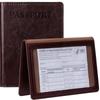 Porte-passeport de haute qualité Housse Portefeuille Essentiels de voyage Blocage RFID Étui à cartes en cuir Indispensables pour les voyages internationaux Accessoire de voyage