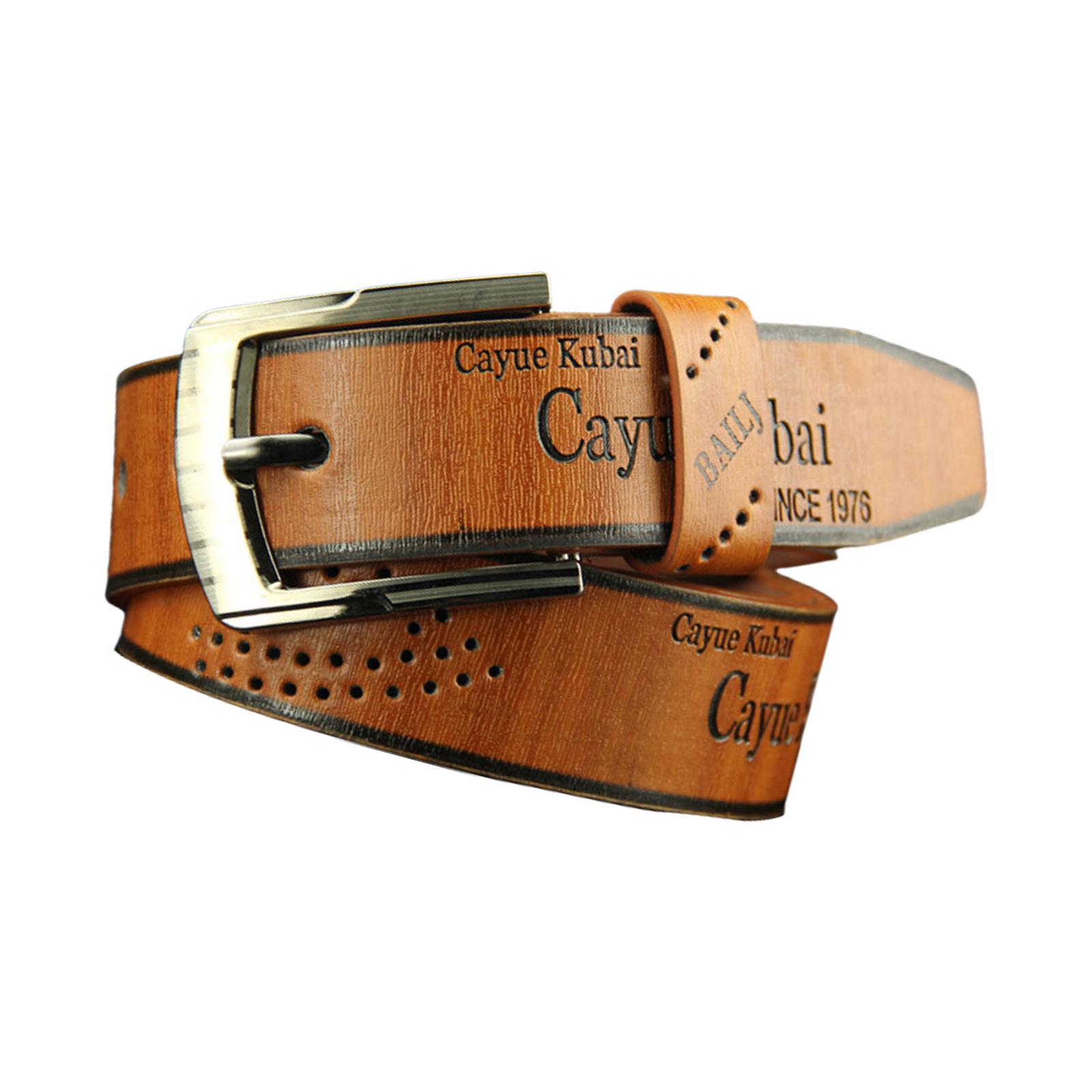 

Мужской классический ремень из ПУ кожи с тисненым буквенным узором, простой ремень на талию с пряжкой-штифтом для деловой и повседневной носки темно-синий