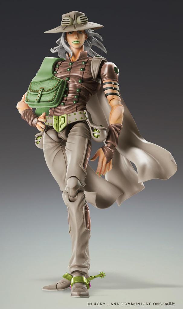 Medicos Entertainment Super Action Statue Zeppeli from Bizarre Adventure Part Steel Ball Approximately 155mm and POM Painted Movable Figure "Gyro