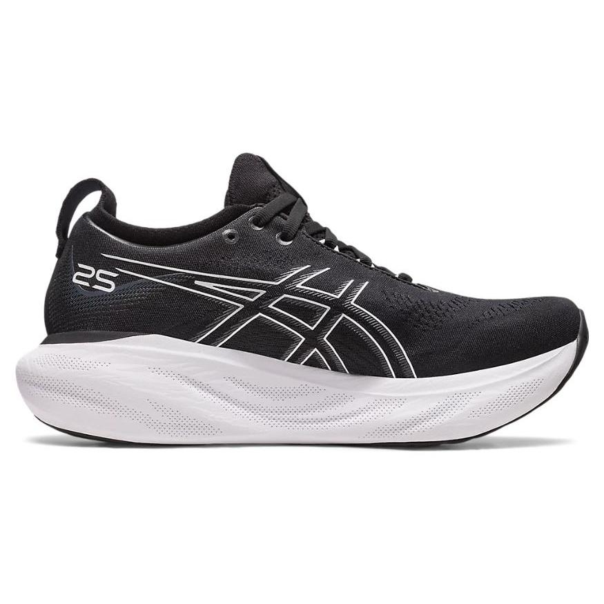 New Asics Gel Nimbus 25 Wide 'Black Pure Silver' Women's 1012B437-001