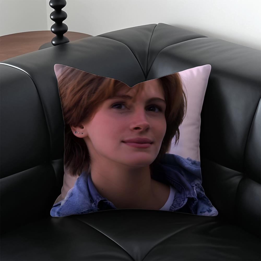 JJulia Roberts Cushion Cover Pillow Case Antidustmite Invisible zipper silky plush cushion