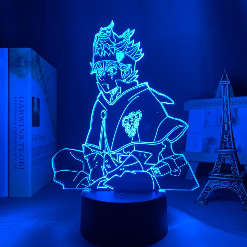 

3d светодиодная лампа аниме черный клевер Asta для декора спальни ночник подарок на день рождения настольная лампа акриловый светодиодный ночник