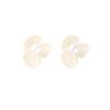 925 Silver Needle French Retro White Flower Stud Earrings