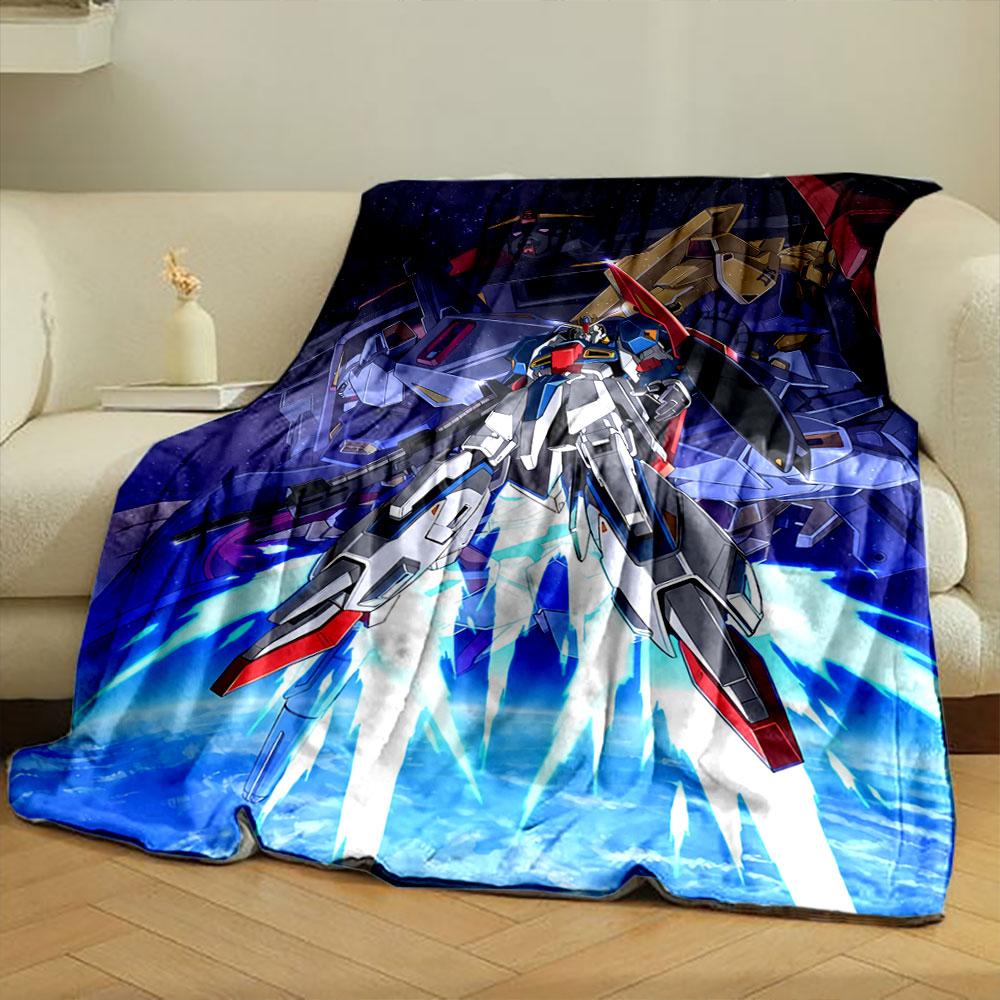 Detailed mecha designs with dynamic jets and a space background. for all seasons blanket lunch break throw gift