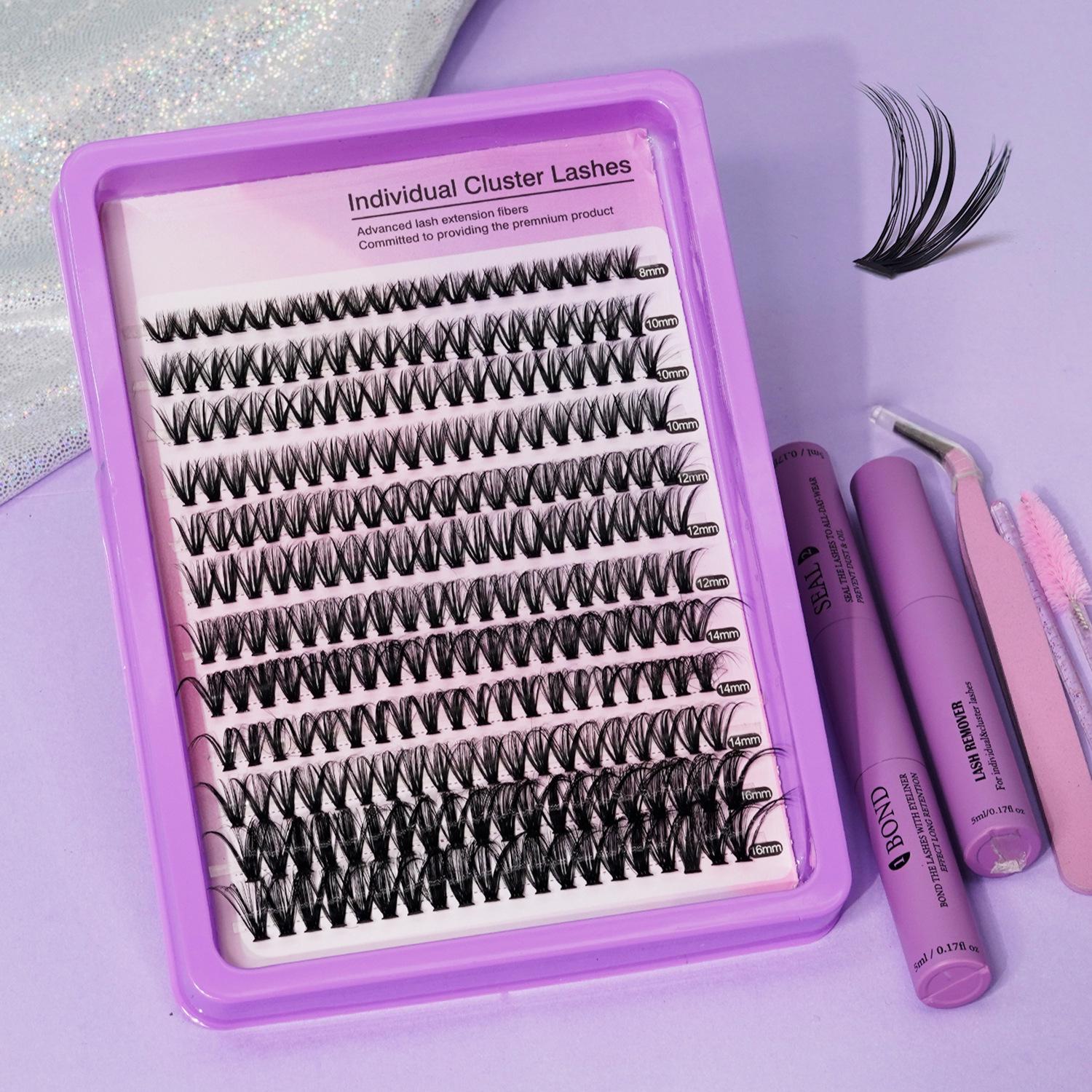 

Fashionable Daily Wear False Eyelashes Set: 8-16mm, Includes Tool Kit 80 lashes, 8-16mm чёрный