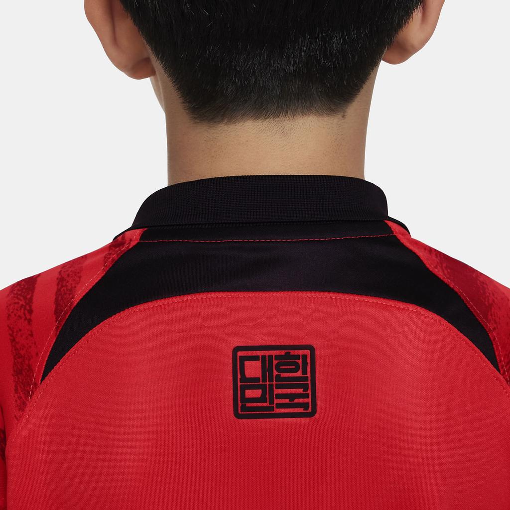 Nike Logo Print Pullover Short Sleeve Soccer Jersey Kids Tops Red DX9299-679