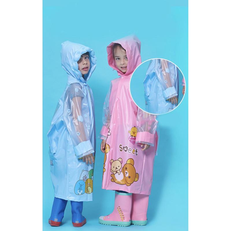 Dětská pláštěnka se školní taškou Pončo s velkým okrajem pro 4-10 let