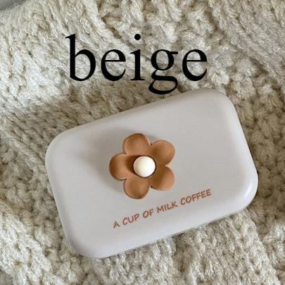 

3D Printed Flower Pattern Eyeglasses Case in Warm Milk Tea Color, Stylish for Home & Daily Everyday Use бежевый