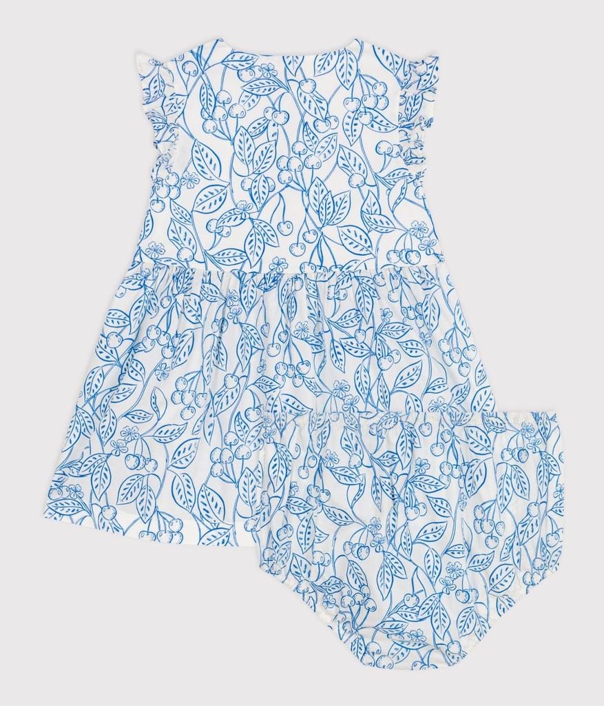 Petit Bateau Dress 36 95cm A0CLJ, Off-White/Royal Blue, Months,
