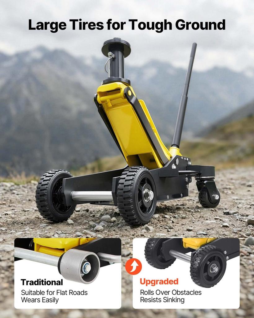 Floor Jack, 3 Ton Capacity, Aluminum & Steel Racing Floor Jack with Dual Pistons Quick Lift Pump & Extension Post, Hydraulic Trolley Car Lift for