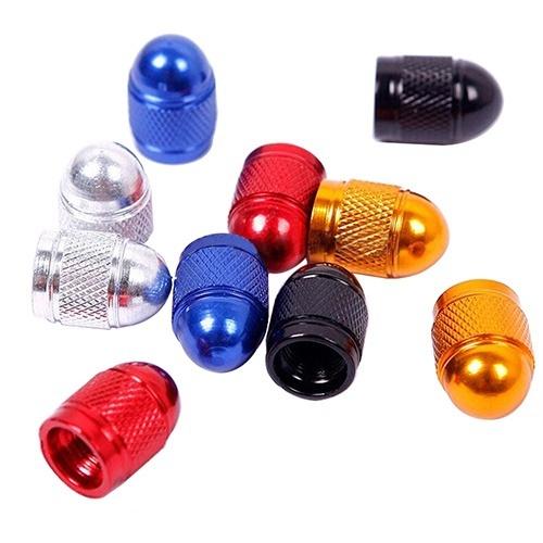 4Pcs Aluminum Tire Valve Stem Caps Bullet Design for Car Truck Wheel Rim Accessories Durable Automotive Parts