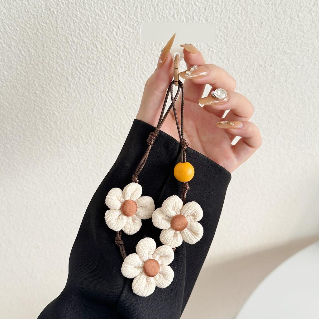 Fashionable And Creative Denim Flower Phone Lanyard, Wrist Short Rope, Water Bottle Backpack Universal Decorative Pendant