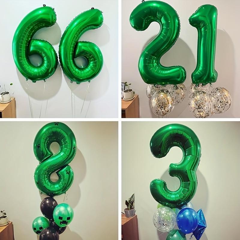 1pc Green Number Balloons - Aluminum Foil Mylar Digit Balloons for Birthday Parties, Anniversaries, Graduations & Celebrations