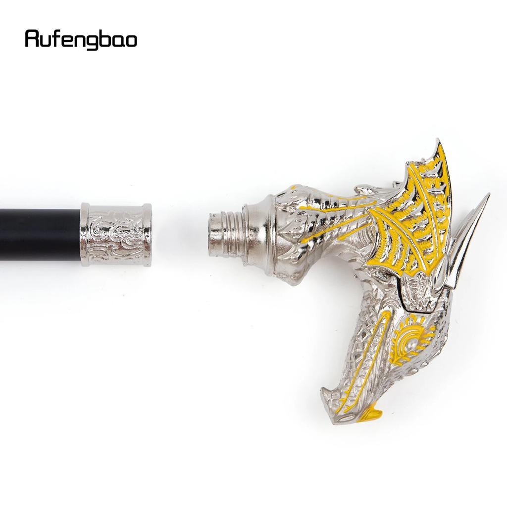 Bengala de luxo dourada e branca com cabeça de dragão, bengala decorativa fashion, bastão de caminhada elegante para cosplay, cavalheiro, botão de báculo 94cm
