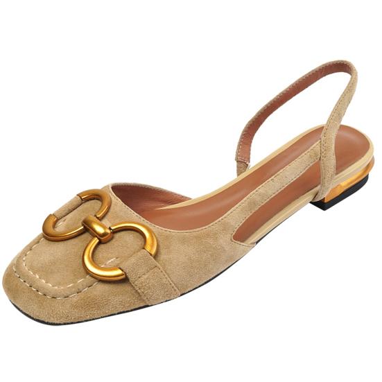 Women Sandals Cover Toes Lower Heel Ring Decor Woman Sandals Elegant Office Shoes for Daily Wear
