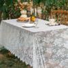 Wedding White Lace Tablecloth Vintage Reception Table Cloth for Wedding Decor Boho Party Valentine's Day Tablecloth
