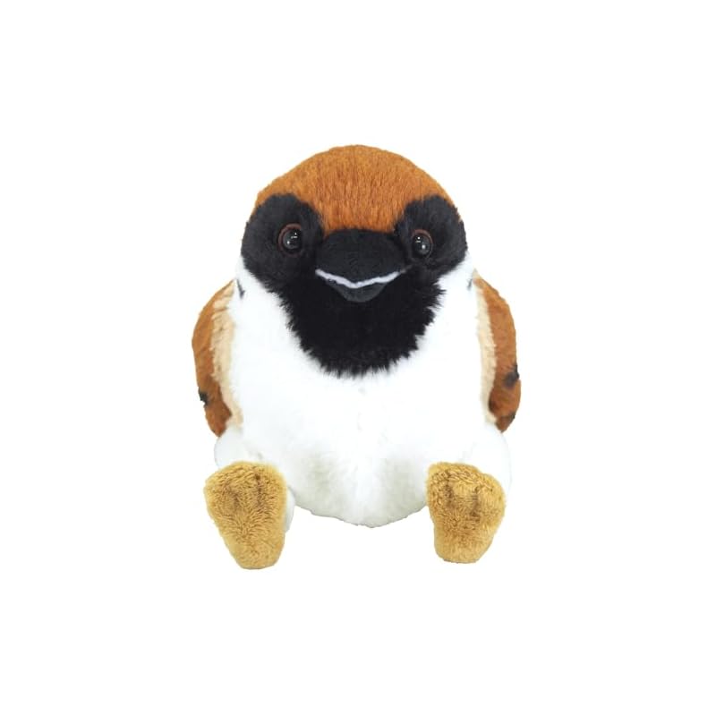 SunLemon Fluffy Sparrow Small Plush Toy, 11 x 16 x 12 cm, Bird, Sparrow, Animal, P-9592