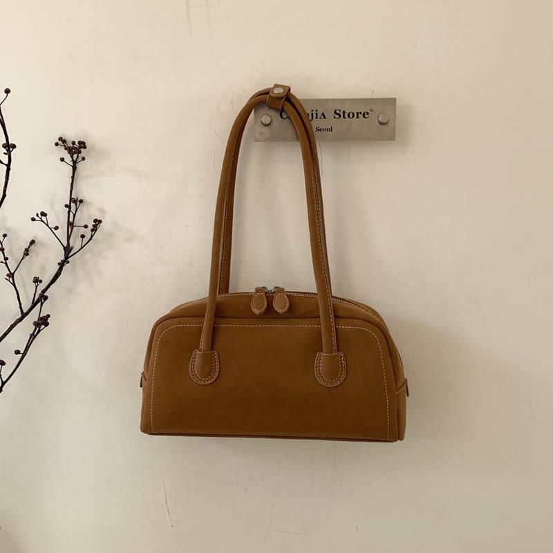 Повседневная ретро замшевая сумка-багет женская новая матовая сумка под мышкой простая модная сумка