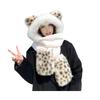 3 in 1 Winter Scarf Hat Knitted Windproof Warm Elastic Tiger Pattern Thermal Hat