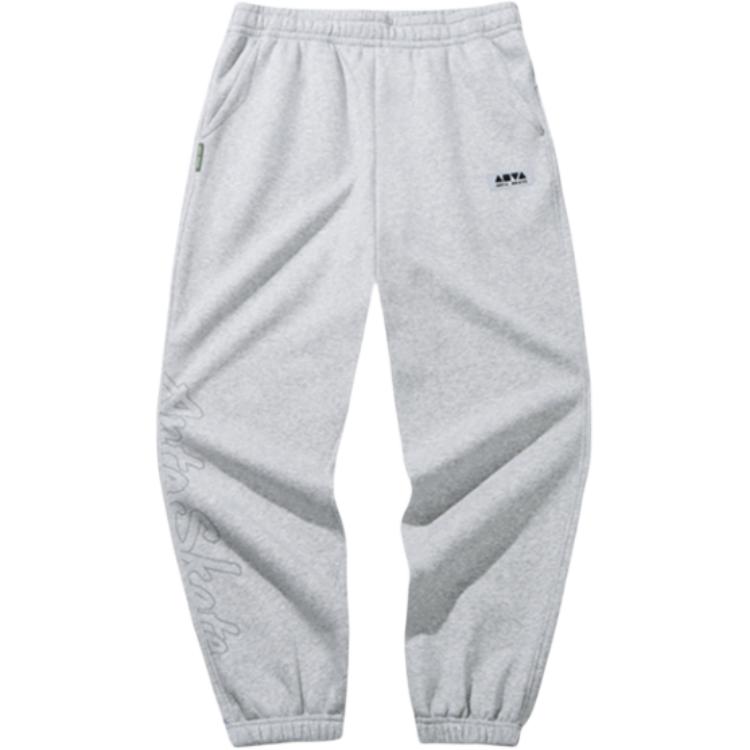 Anta Lifestyle Series Simple Versatile Mid-Waist Fleece Comfortable Loose Knit Sports Pants Unisex Pants 172448301N-1