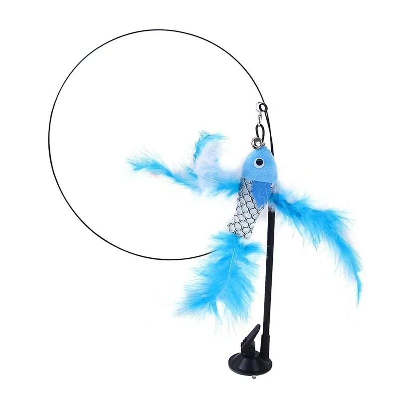 Interactive Cat Toy Funny Simulation Bird Feather with Bell Cat Stick Toy for Kitten Playing Teaser Wand Toy Pet Cats Supplies