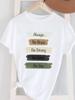 (Asian Size) letter trend 90s lovely Women's Top T Female Print Short Sleeve T-shirts Fashion O-neck Casual Clothing  Graphic Tee