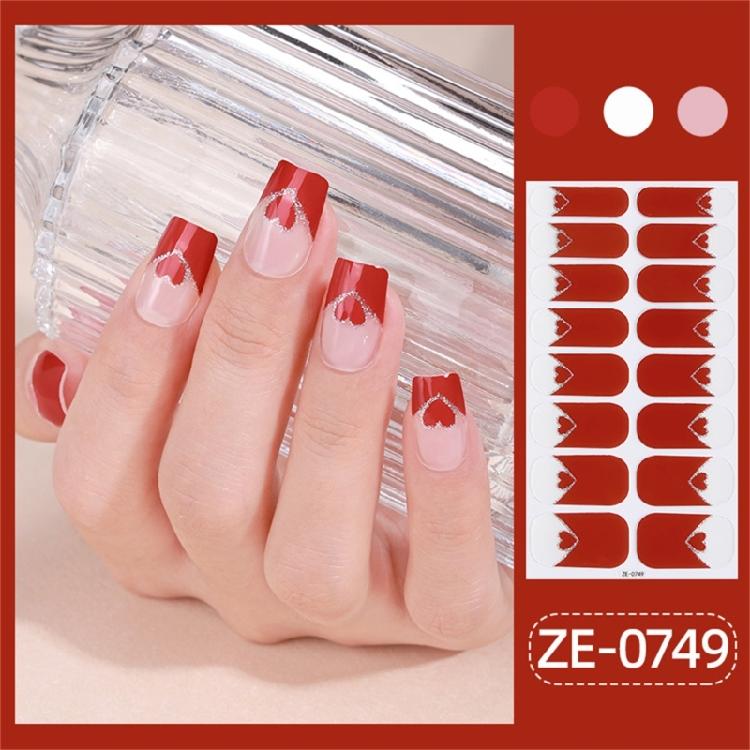 Valentine's Day Full Wrap Nail Stickers Nails Polish Strips Adhesive DIY Nails Art Decals Manicure Accessories