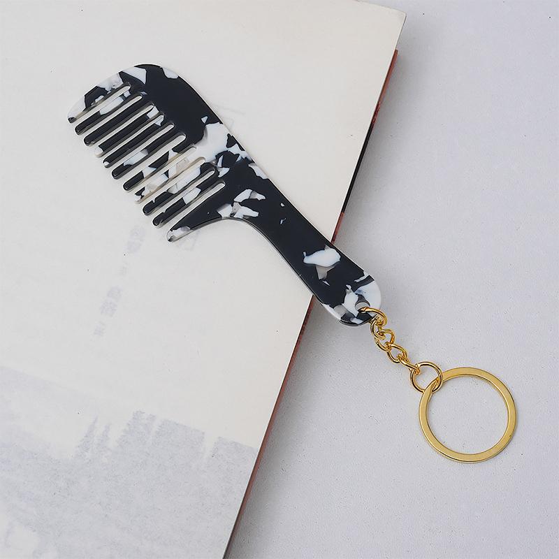 Portable Mini Comb Cute Keychain For Women Backpack Pendant Bag Decor Colorful Key Chains Car Keychains Travel Hair Accessories