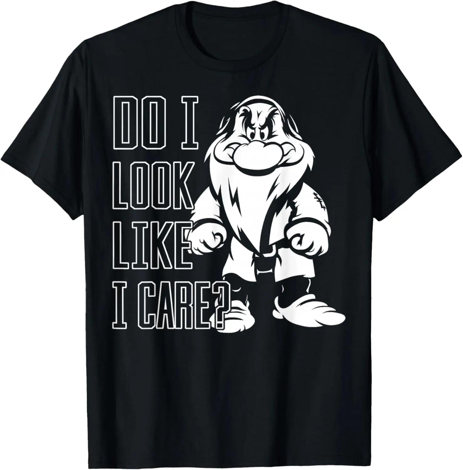 Hot Fashion Disney Snow White Grumpy Do I Look Like I Care T-Shirt S-4XL Four Seasons Gift M