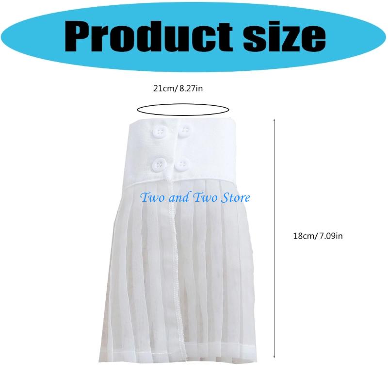 HX6F Pleated Wrist Cuffs Decorative Sleeves Faux Sleeves Decoration For Women Daily Outfit and Business Event Outfit Enhancer