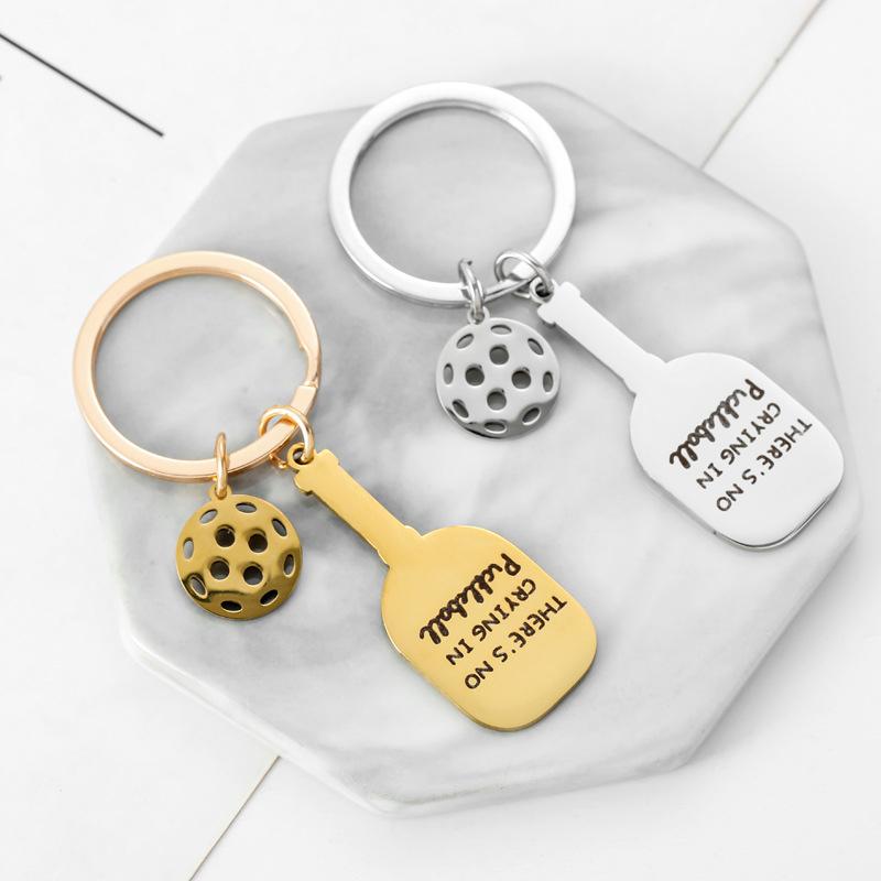 

Stainless Steel Pickleball Racket Keychain Pendant Pickleball Fan Gift Pickleball Sports Souvenir Backpack Decoration