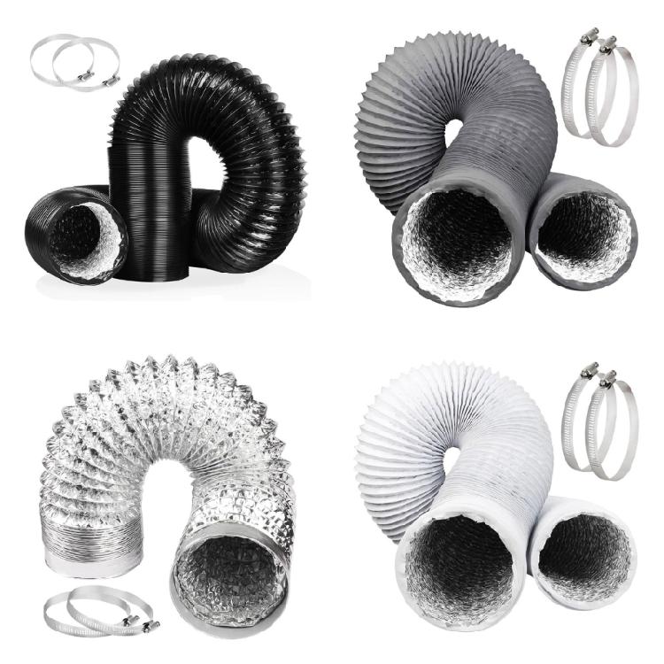 Permanent Aluminum PVC Compound Ventilation Hose 150mm For Kitchen Exhaust And Bathroom Ventilation