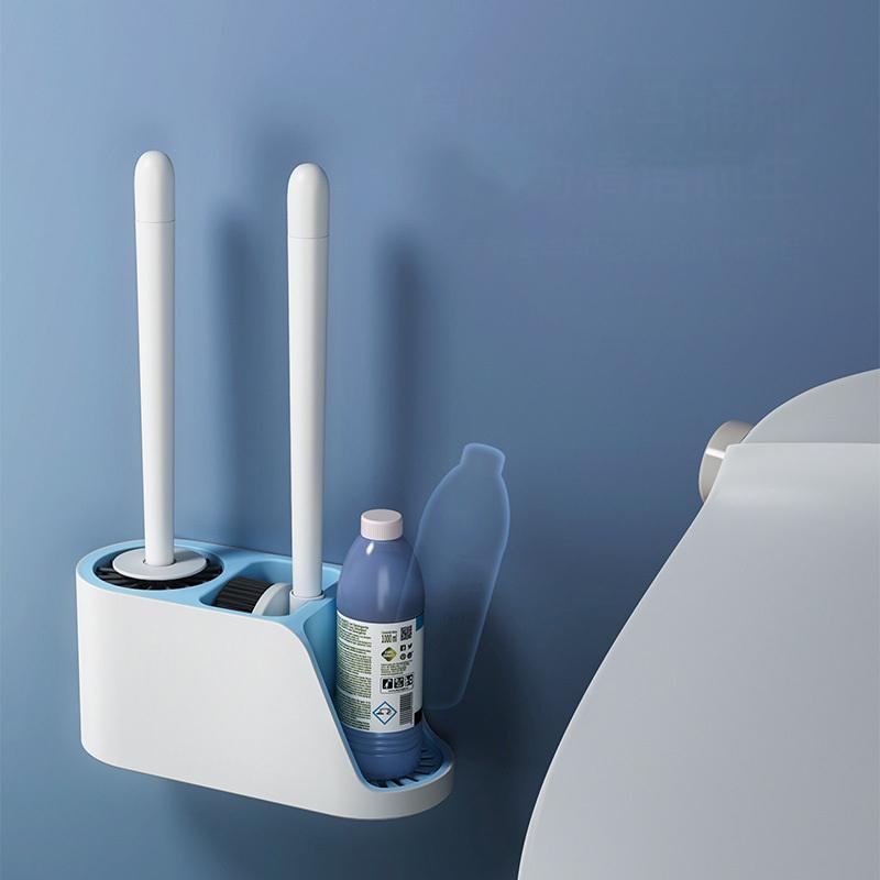 Toilet Bowl Brush 3-In-1 Toilet Cleaning Brush Cleaner Silicone Toilet Brush Set Quick-Drying Toilet Brushes & Holders For