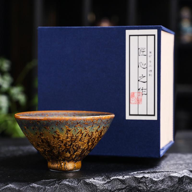 Ceramic Teacup Large Crystal Glaze Gongfu Tea Cup Personal Use Only Luxury Tea Mug For Home Office Desk Collection Gift