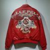 Pelle 45th Anniversary Red Leather Jacket Vintage Style Embroidered Studded Men Women Casual Outerwear