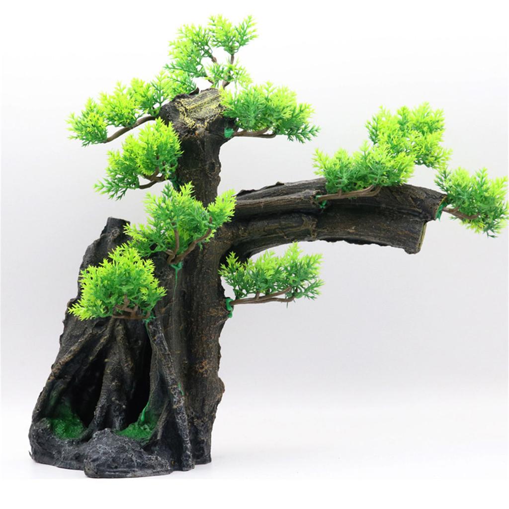Aquariums Landscape Pine Tree House Fish Tanks Landscaping for Shrimp Breeding Landscape Ornaments Ancient Craft