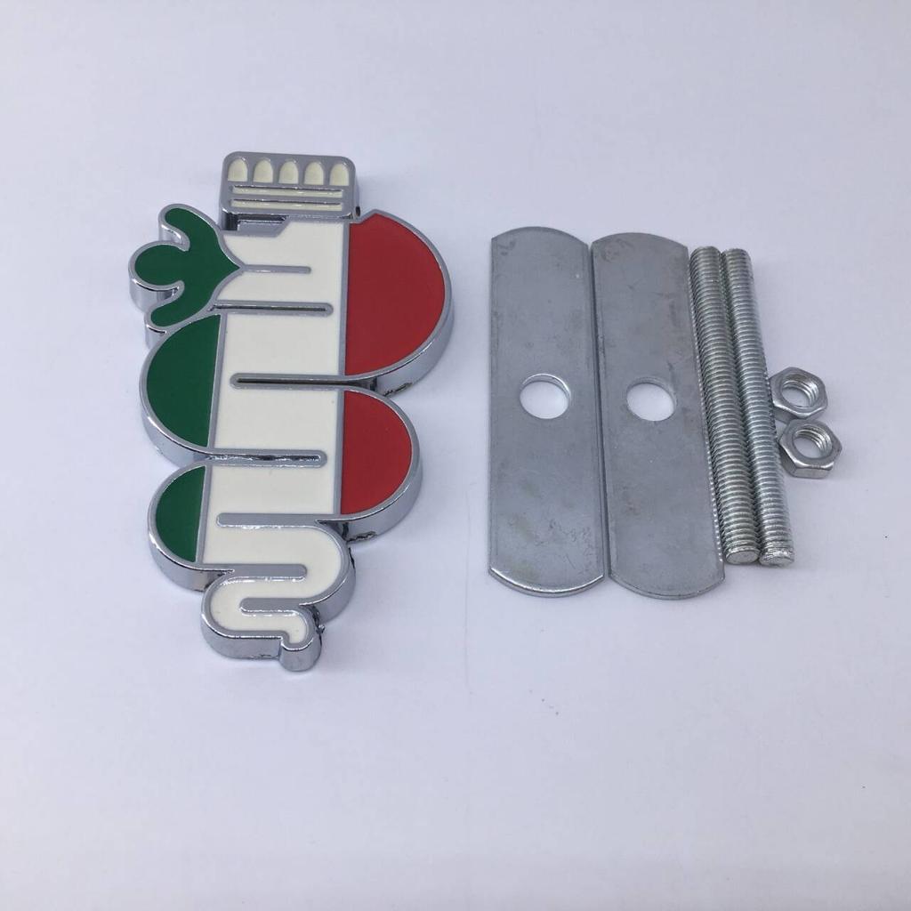 Insignia de Rejilla del Capó Delantero DASM1 para Alfa Romeo | Pegatina Emblema de Trébol de Cuatro Hojas y Serpiente Giulietta Mito Stelvio Estilo Exterior del Coche